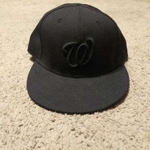 A black baseball hat